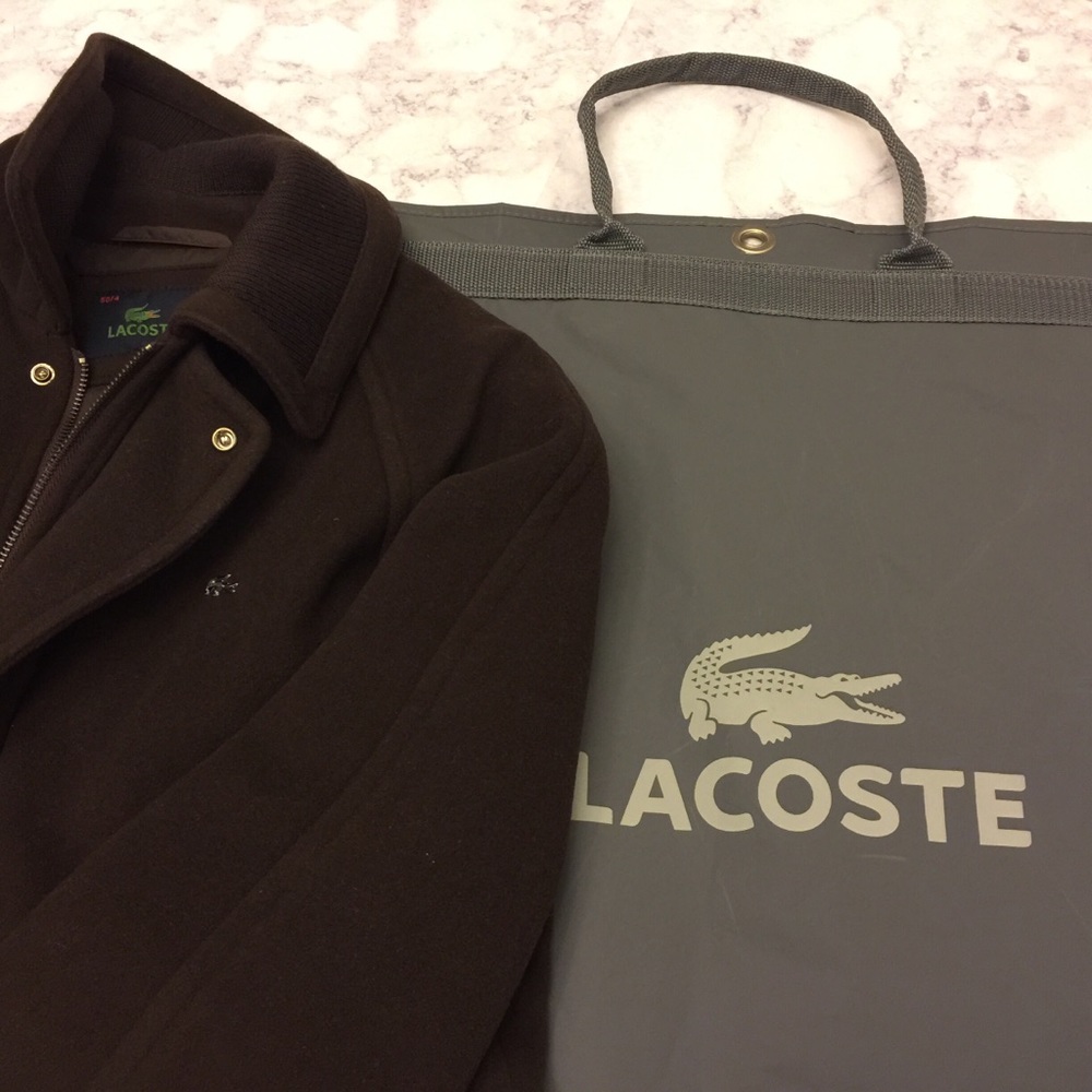 🎉HOST PICK🎉 LACOSTE Dark Brown Men Winter Business Coat Jacket